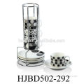 HJBD502-292 5oz Bone China Coffee Cups And Saucers